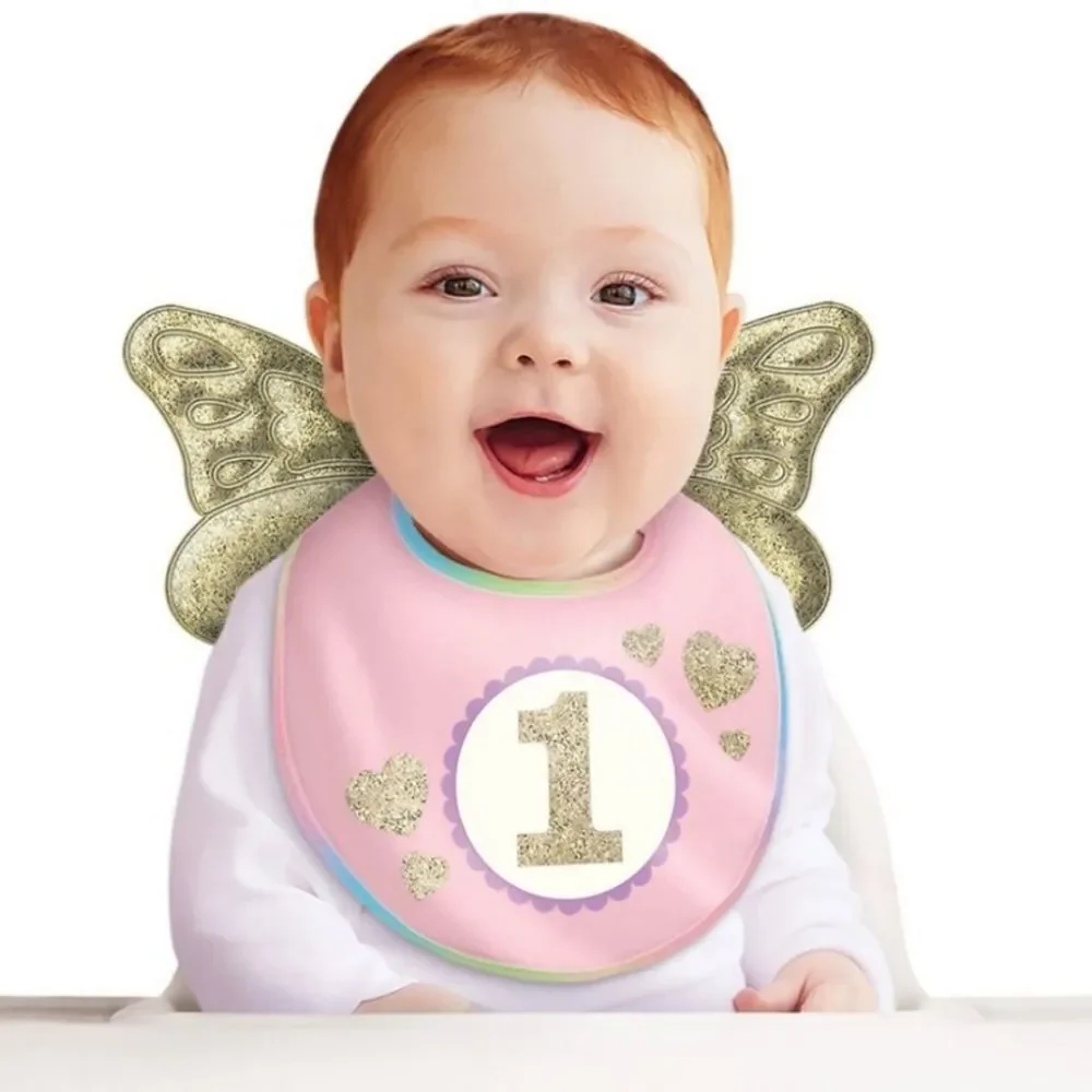 Girls My 1st birthday 3pc  starter pack Hat pastel Bib high chair skirt…